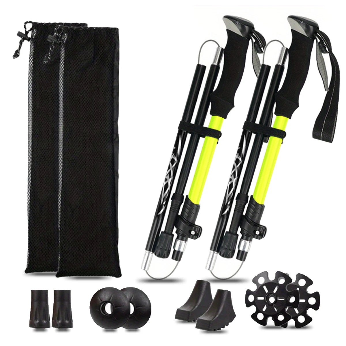 Ultralight Aluminum 5 Section Folding Trekking Pole With Foam Grip