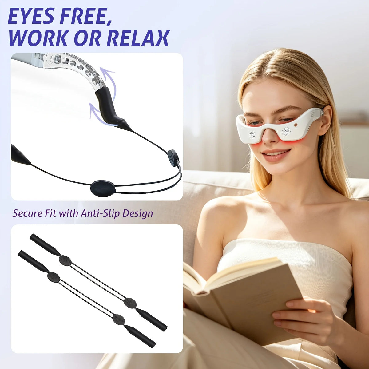 Jitesy LED Eye Massager With Hot Cold Light Therapy