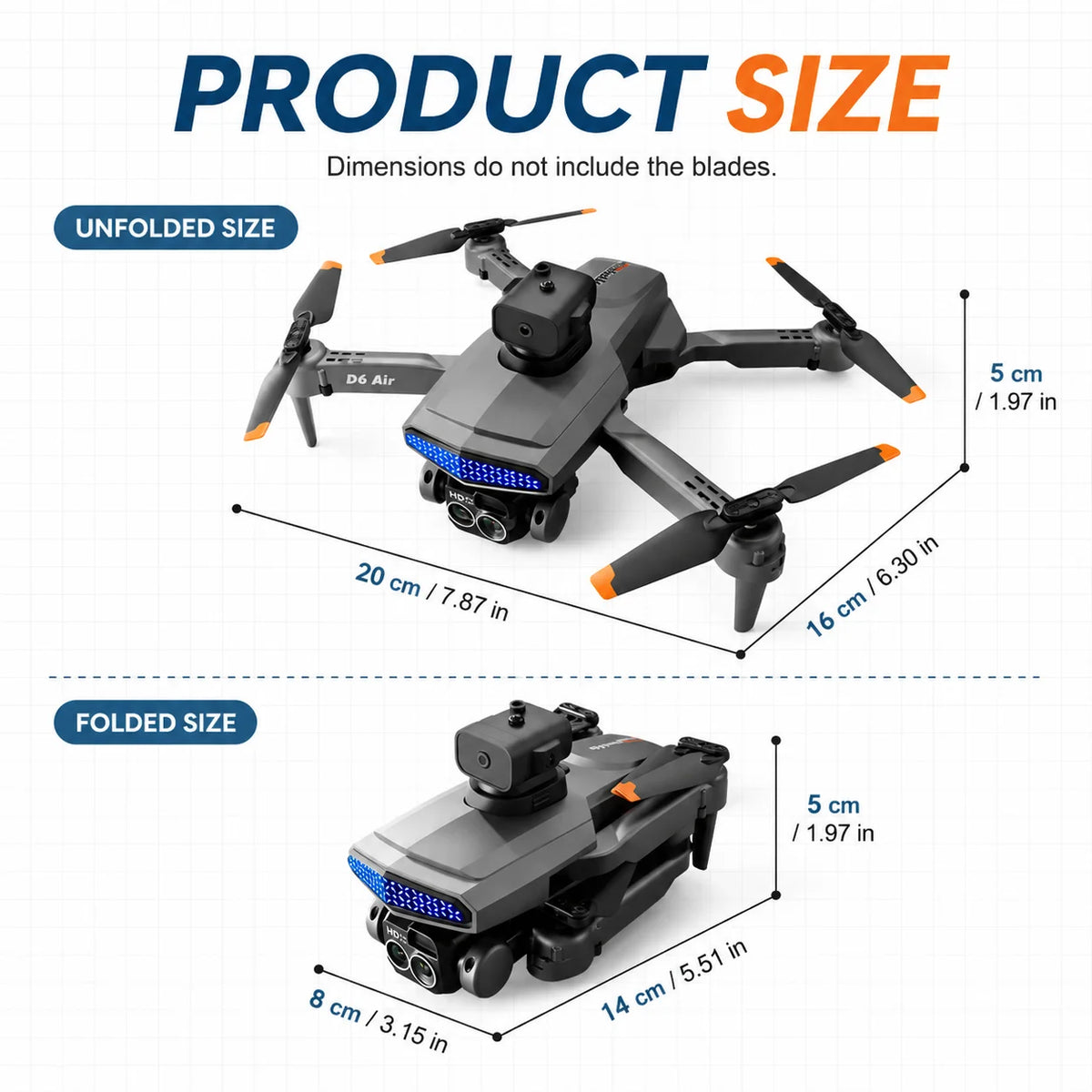 Znlyrion D6 Air Foldable RC Drone With 4K Dual Camera
