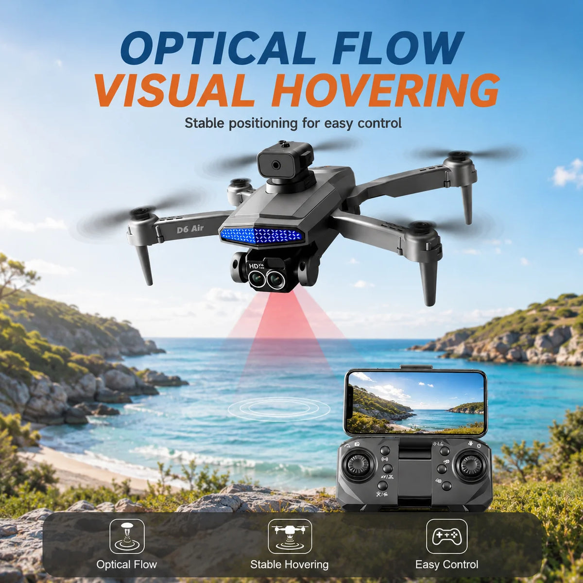 Znlyrion D6 Air Foldable RC Drone With 4K Dual Camera