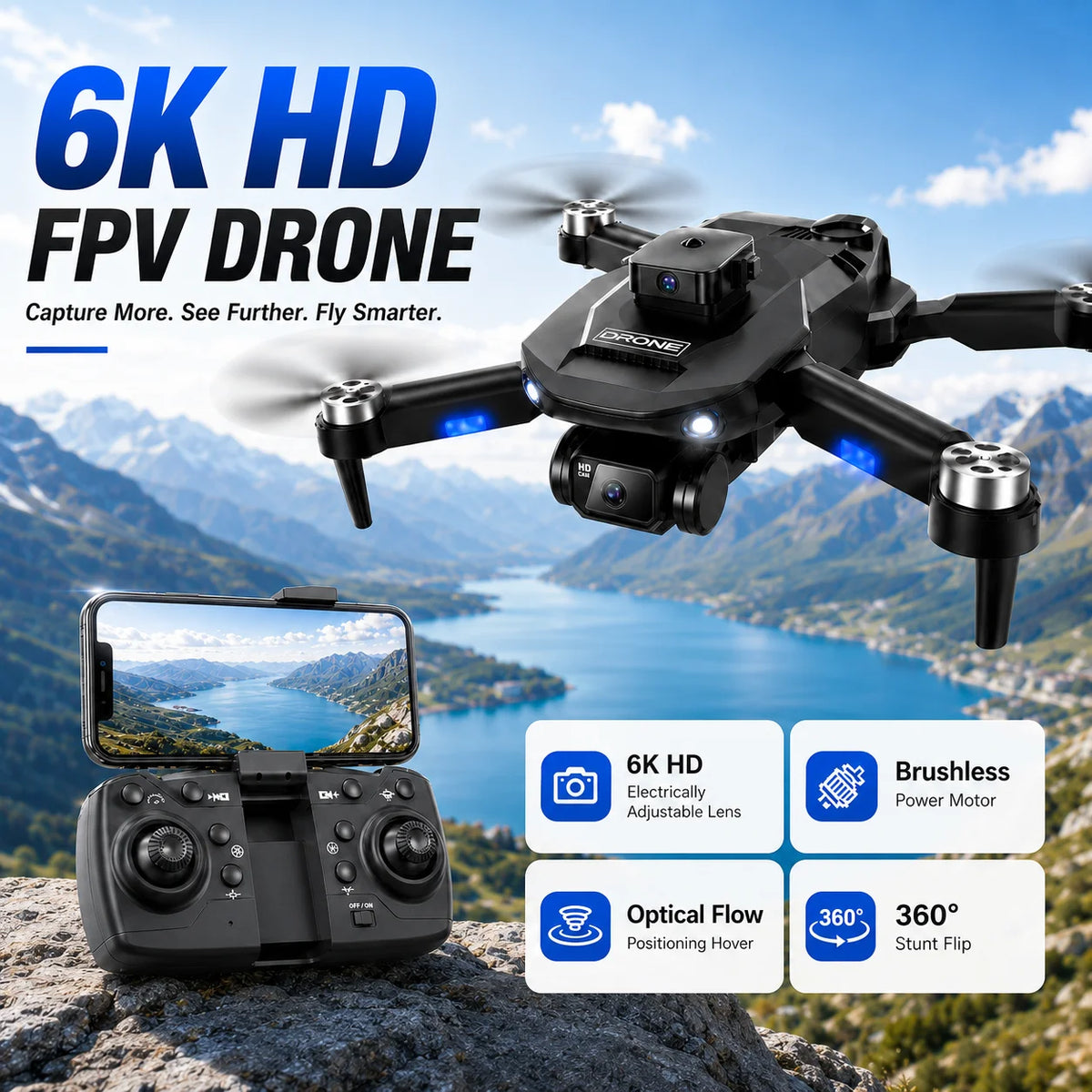 ZNLYRION Brushless Drone Featuring 4K Dual Camera And Obstacle Avoidance