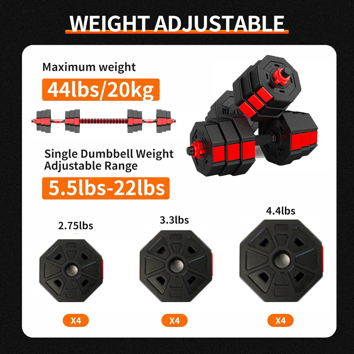 Professional Adjustable Dumbbell And Barbell Home Fitness Strength Set