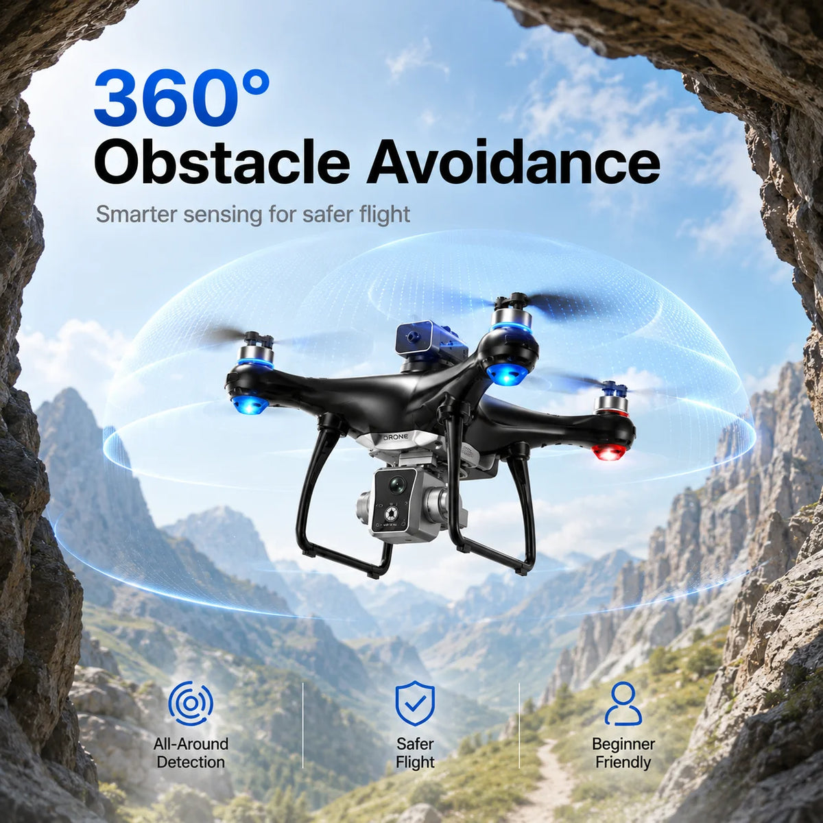 ZNLYRION Brushless Drone Featuring 360 Obstacle Avoidance And Dual Camera