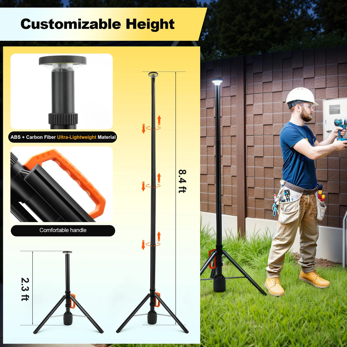 Remote Control Rechargeable Led Work Light For Camping And Outdoor