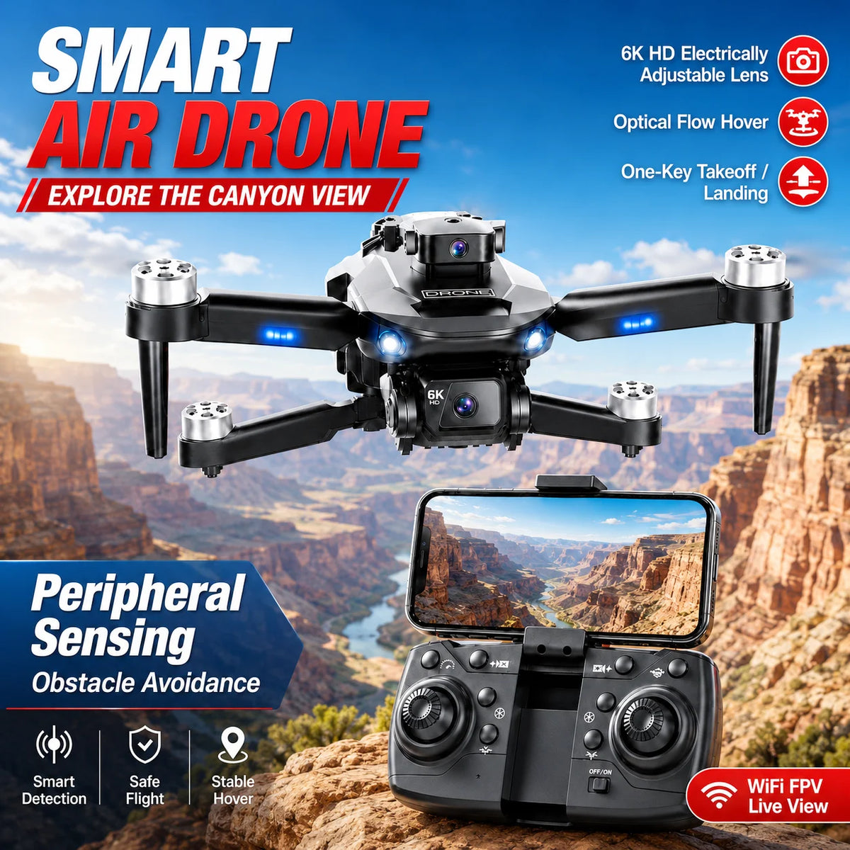 ZNLYRION Brushless Drone Featuring 4K Dual Camera And Obstacle Avoidance