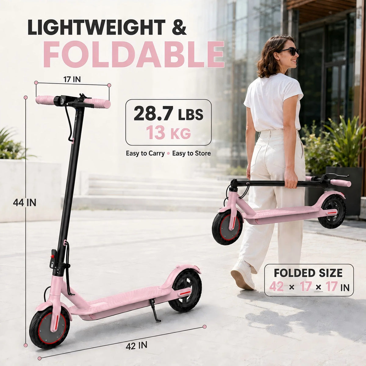 AOVOPRO Foldable Electric Scooter With 350W Motor And Long Range