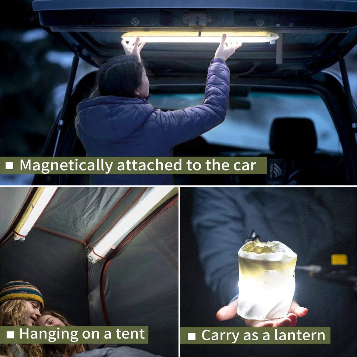 Rechargeable Inflatable Camping Lantern For Outdoor Hiking And Emergency