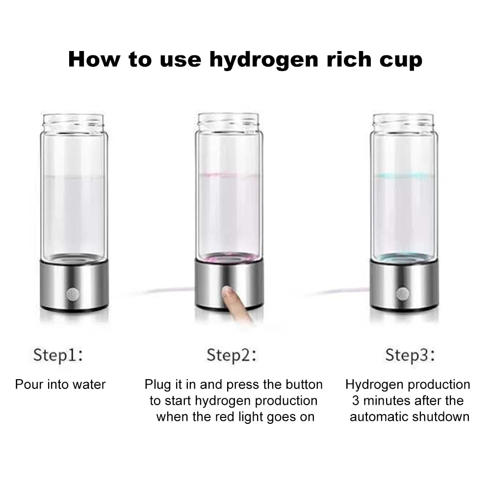MOJOYCE Electric Hydrogen Water Generator Bottle for Home and Travel