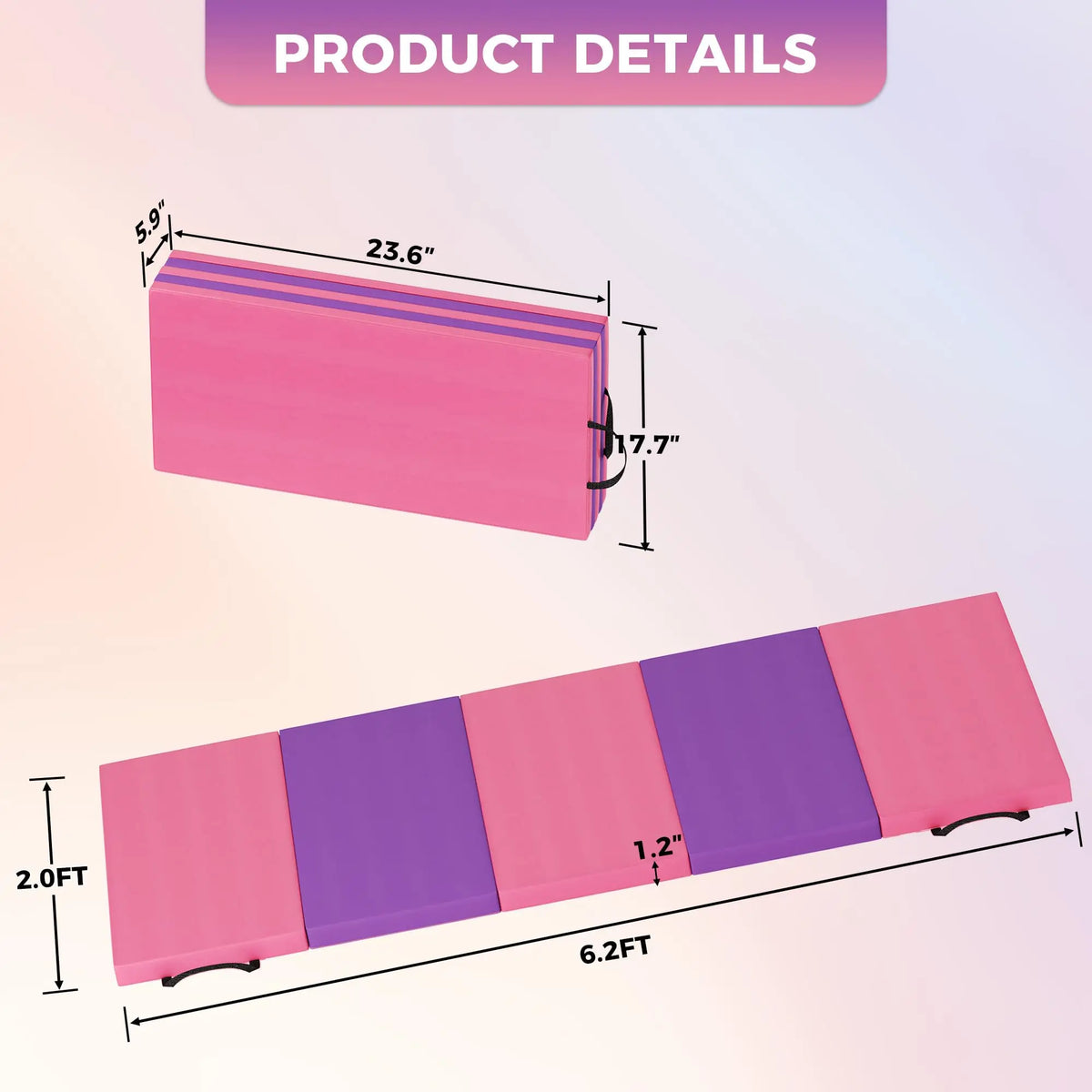 HiMISS Folding Gymnastics Mat for Tumbling Yoga Pilates and Fitness
