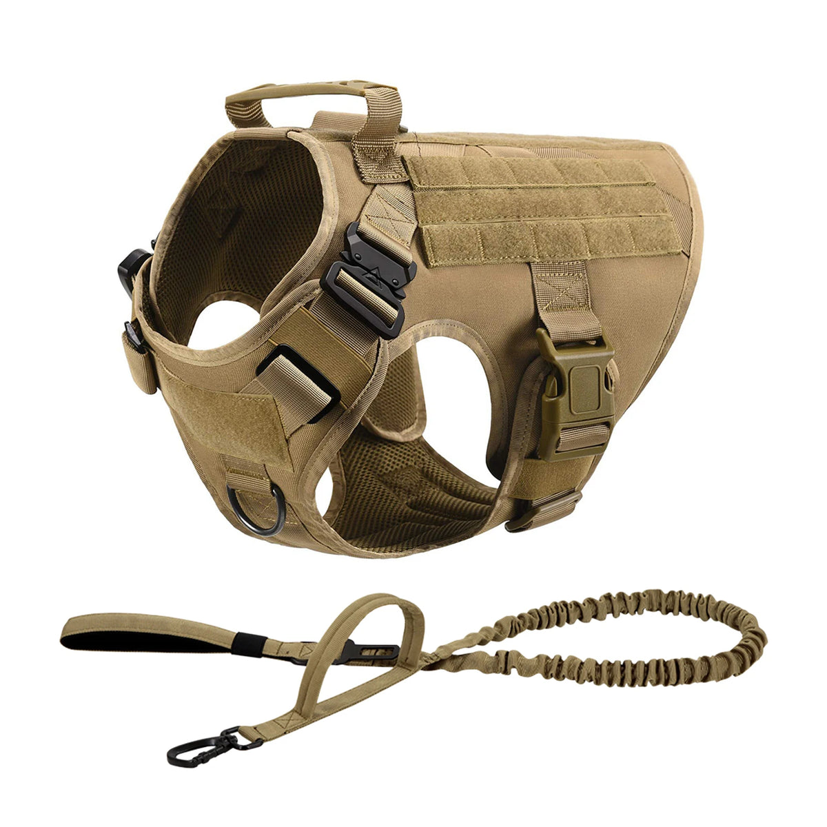 Tactical Nylon Dog Harness With Quick Release Molle Pouches For Training