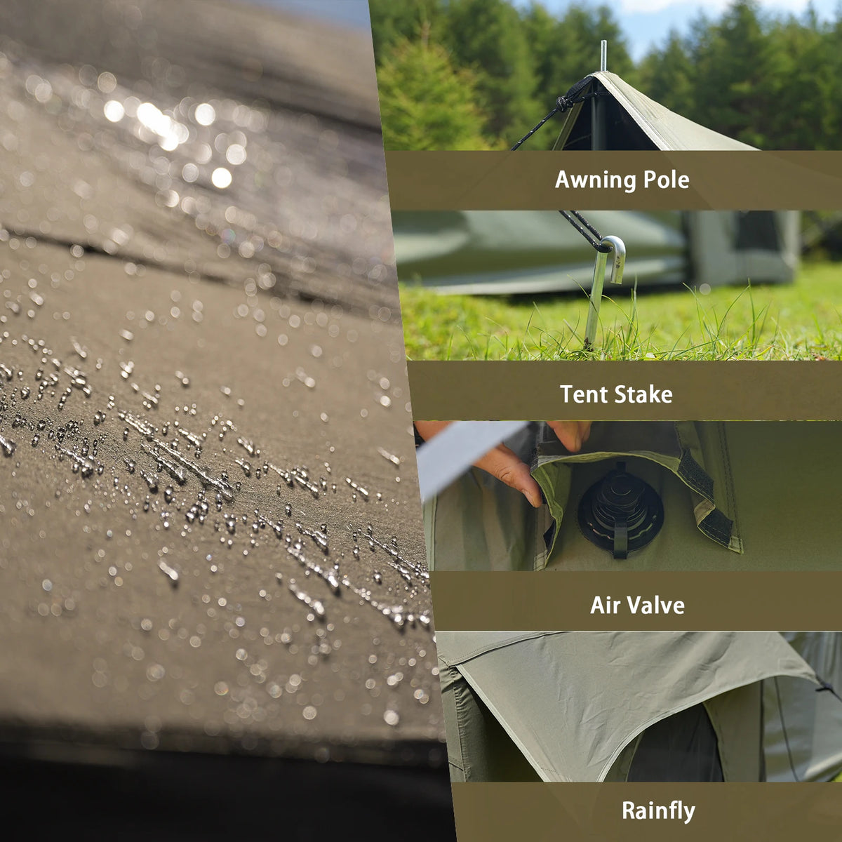 Pakicetus Inflatable Camping Tent With Extended Sun Canopy Design