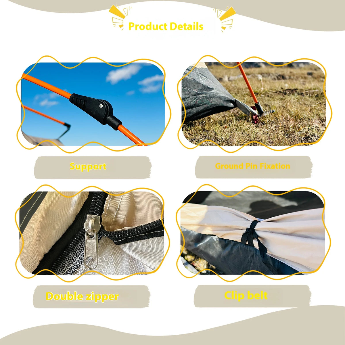 Pakicetus Automatic Pop Up Camping Tent Quick Setup Portable Windproof