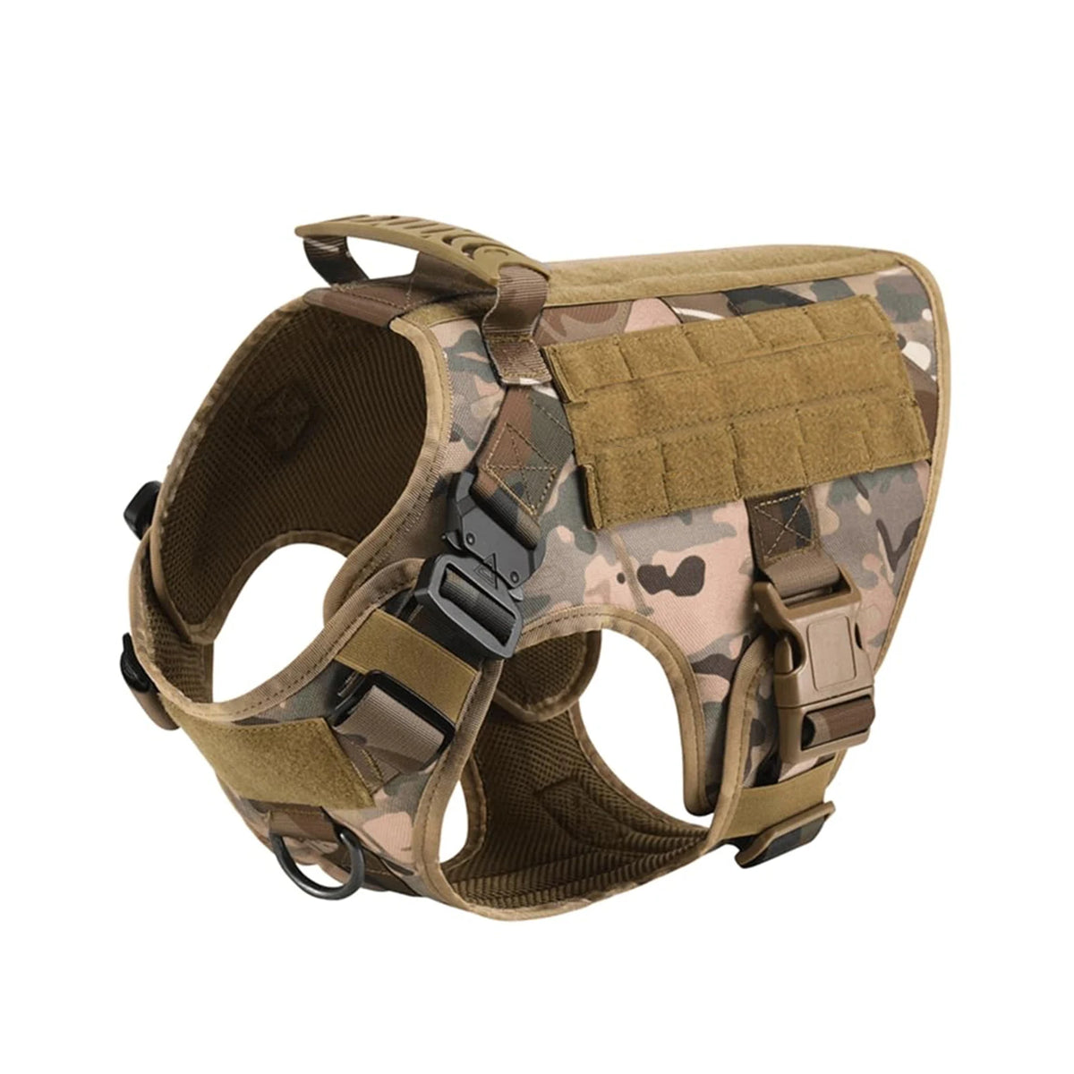 Tactical Nylon Dog Harness With Quick Release Molle Pouches For Training