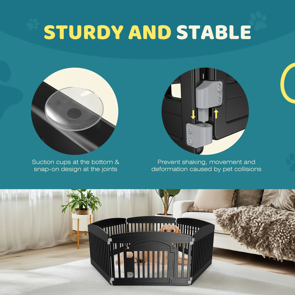 JHK Durable Plastic Dog Playpen For Indoor And Outdoor Pets