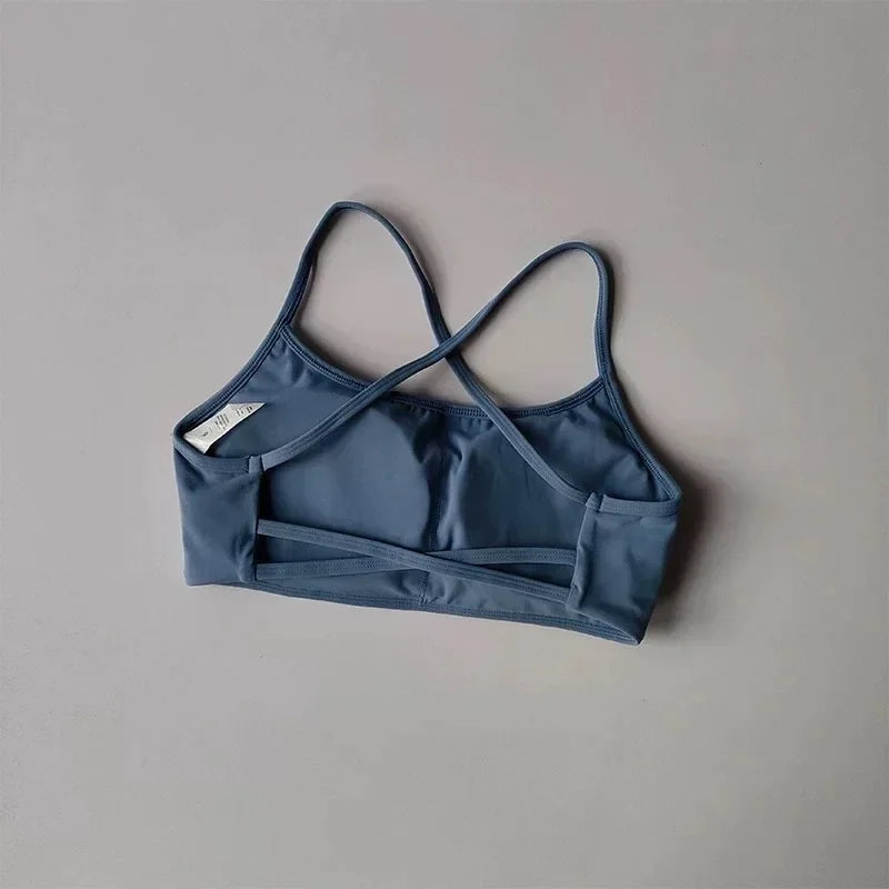 Womens Cross Back Shockproof Sports Bra For Gym And Yoga
