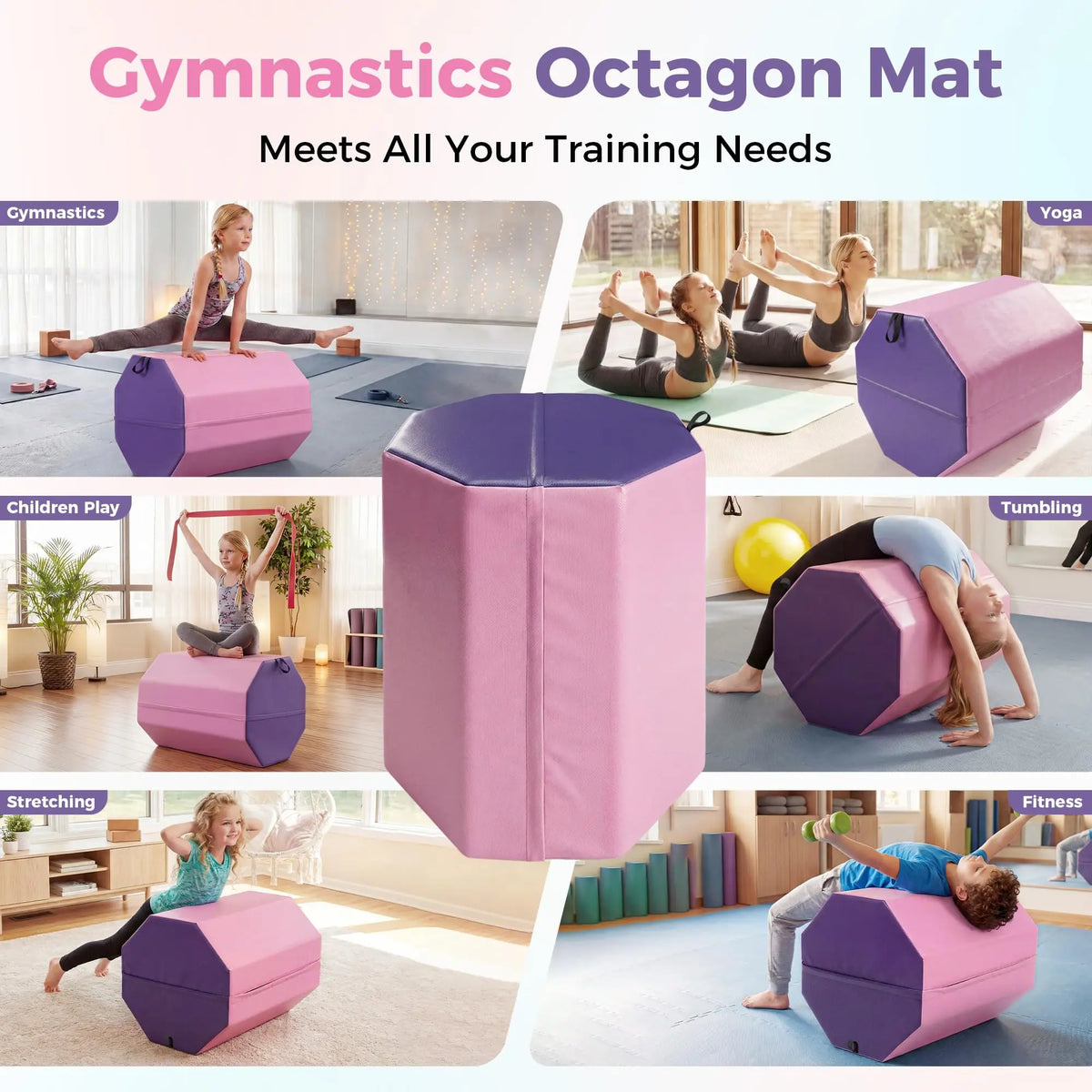 Gymnastics Backbend Somersault Trainer Octagon Tumbling Mat For Training
