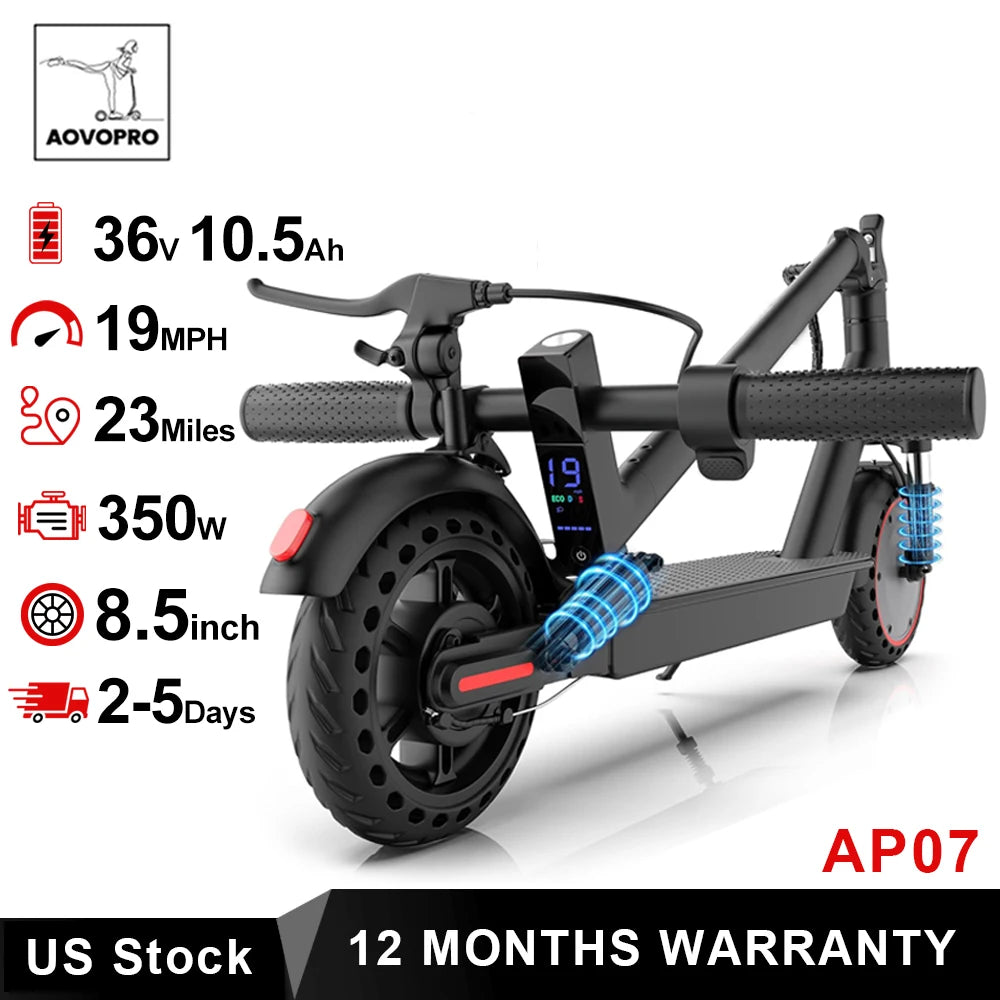 AOVOPRO Ap07 Electric Scooter Featuring Smart App Control Dual Shock