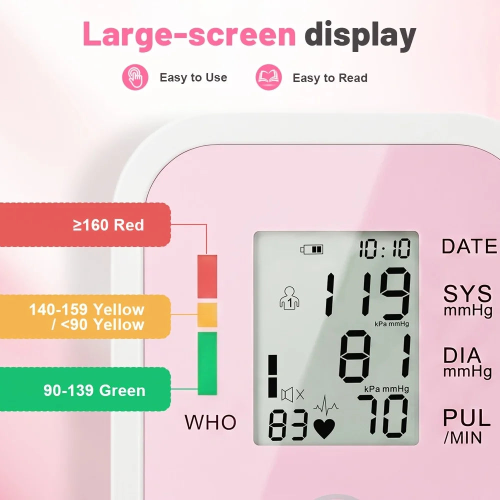 Automatic Upper Arm Blood Pressure Monitor With Heart Rate Memory