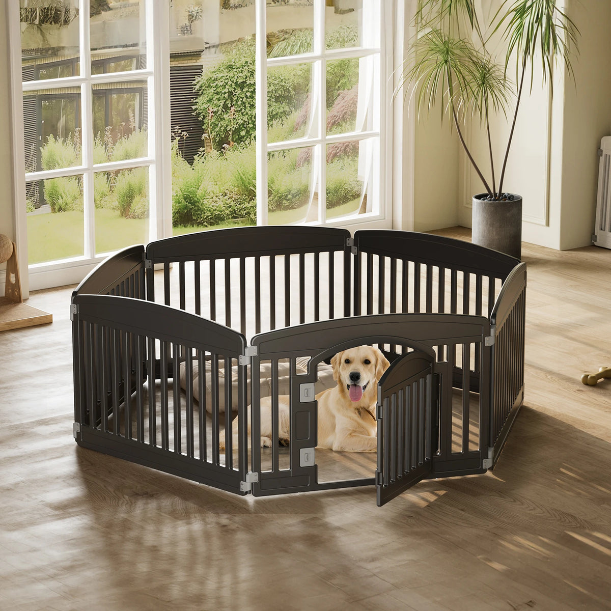 JHK Durable Plastic Dog Playpen For Indoor And Outdoor Pets