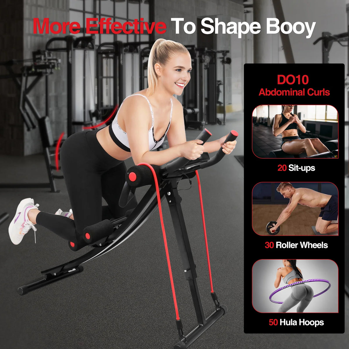 Gikpal Foldable Ab Machine Core Exercise Fitness Equipment For Home
