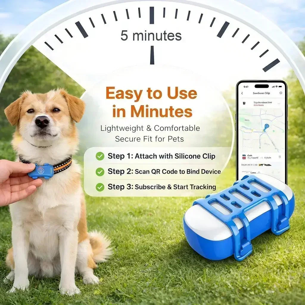 WANWAYTECH 4G GPS Pet Tracker With Live Tracking IP67 Waterproof