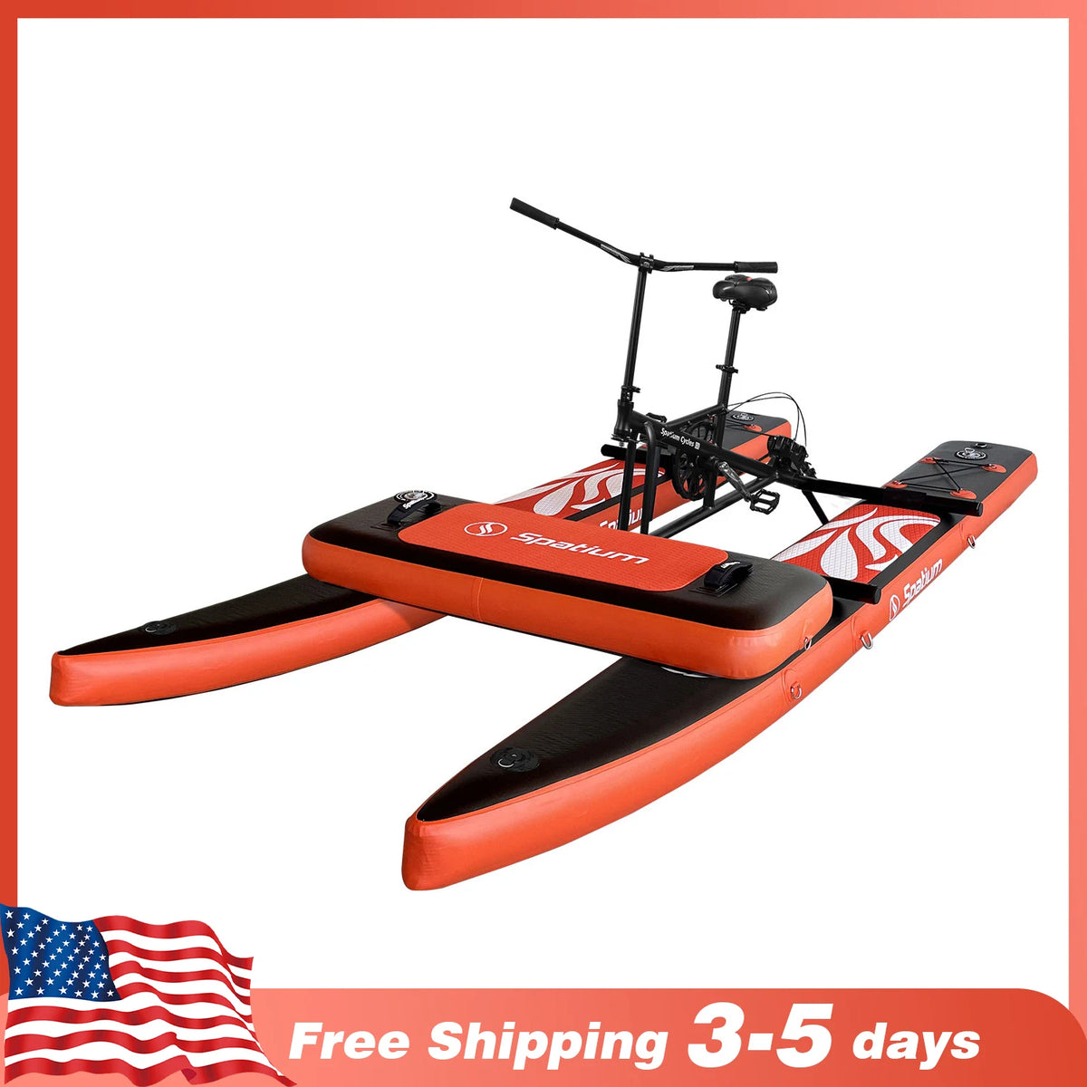 Spatium Inflatable Pontoon Water Bike for Lake Adventures