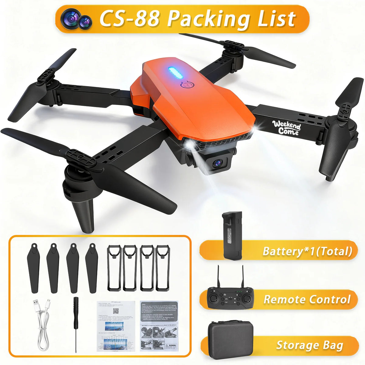 Professional HD Camera Foldable Quadcopter Drone For Beginners