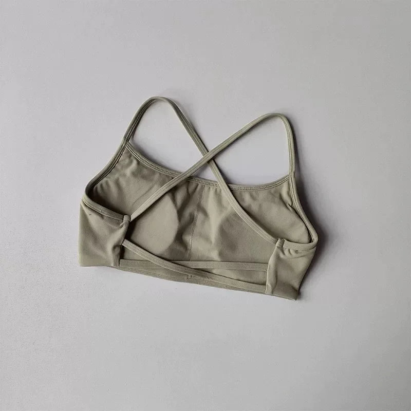 Womens Cross Back Shockproof Sports Bra For Gym And Yoga