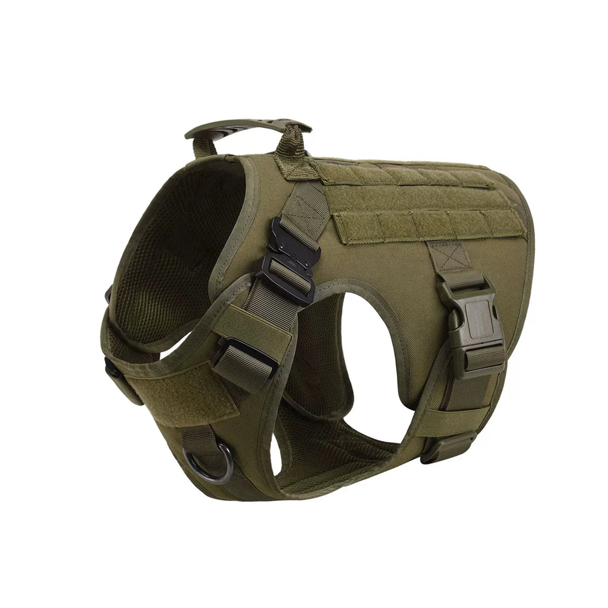 Tactical Nylon Dog Harness With Quick Release Molle Pouches For Training