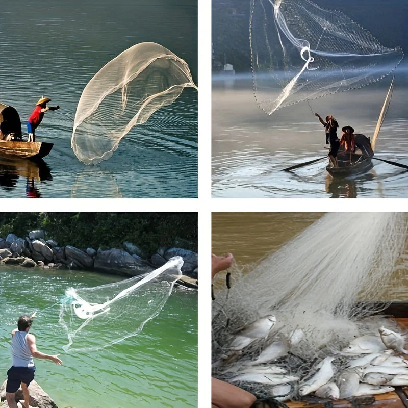 Heavy Duty Nylon Fishing Cast Net For Saltwater And Freshwater