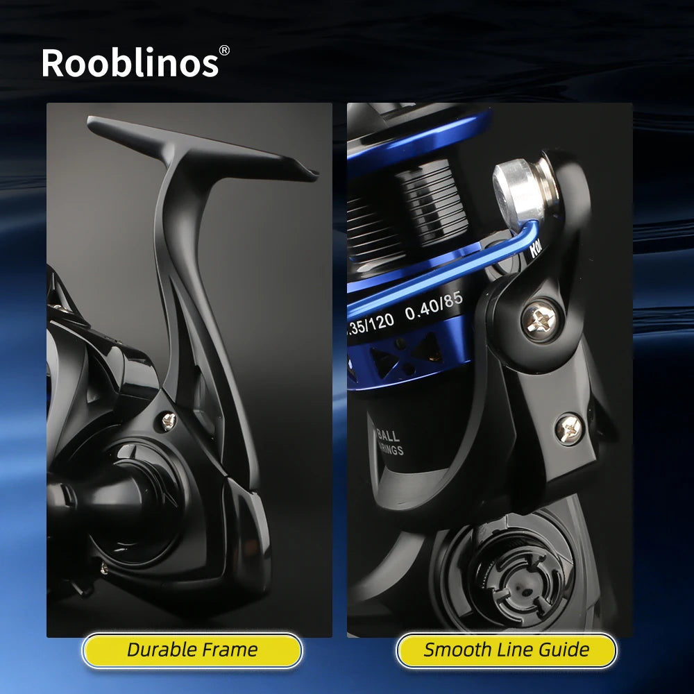 Rooblinos Saltwater Spinning Reel With Metal Spool And 12BB