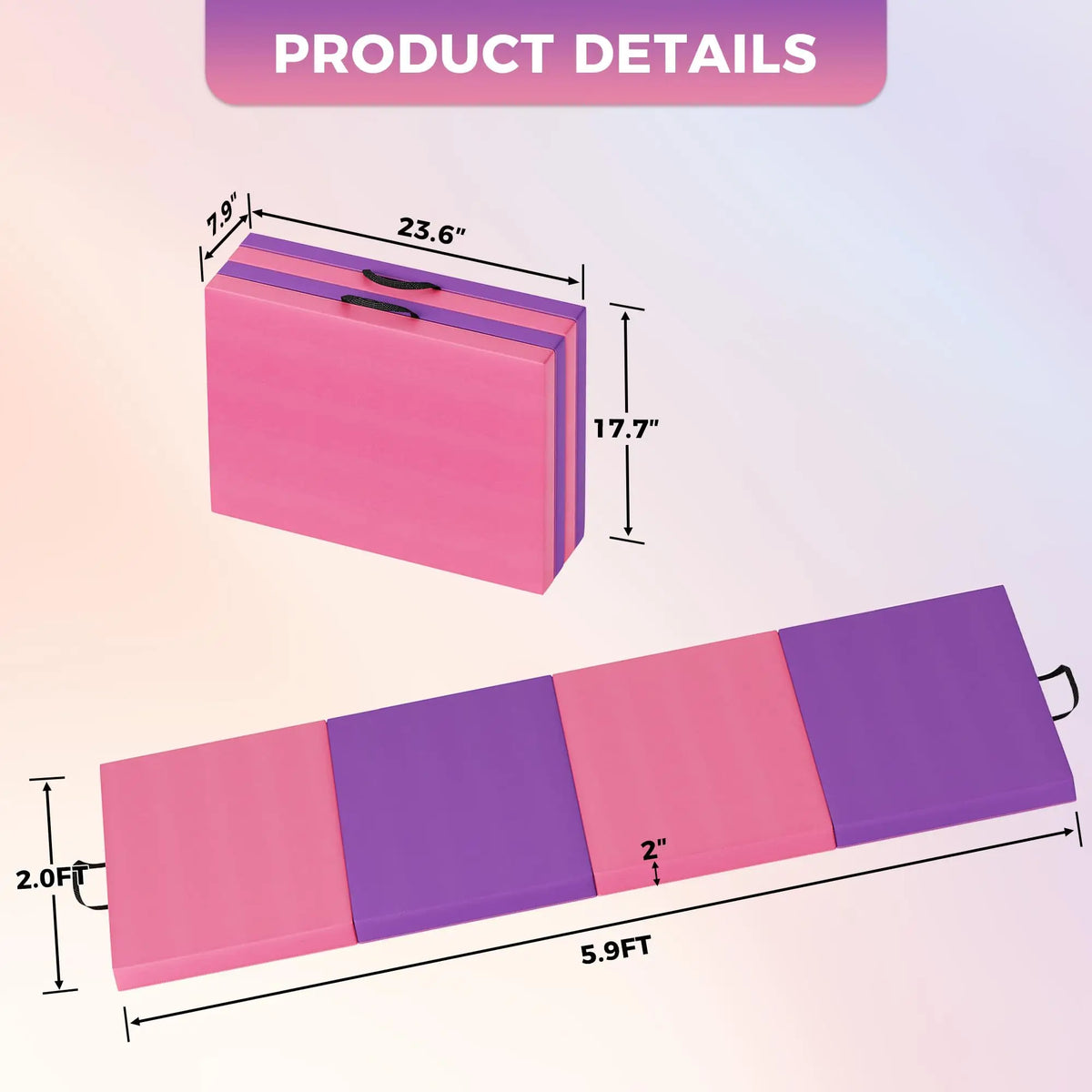 HiMISS Folding Gymnastics Mat for Tumbling Yoga Pilates and Fitness