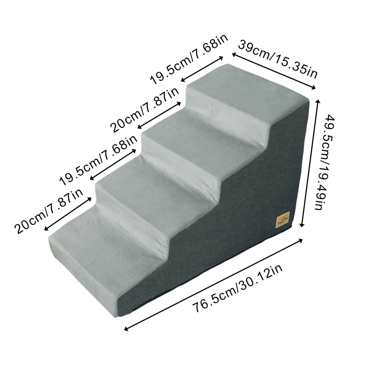Three Quarter Step Dog Steps Ramp With Washable Cover Non Slip For Small Dogs