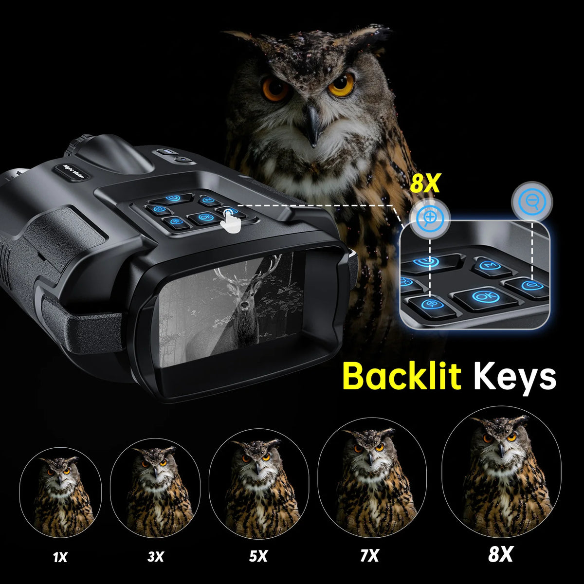 DIYIMIN Night Vision Binoculars With 4K Infrared And 8X Zoom