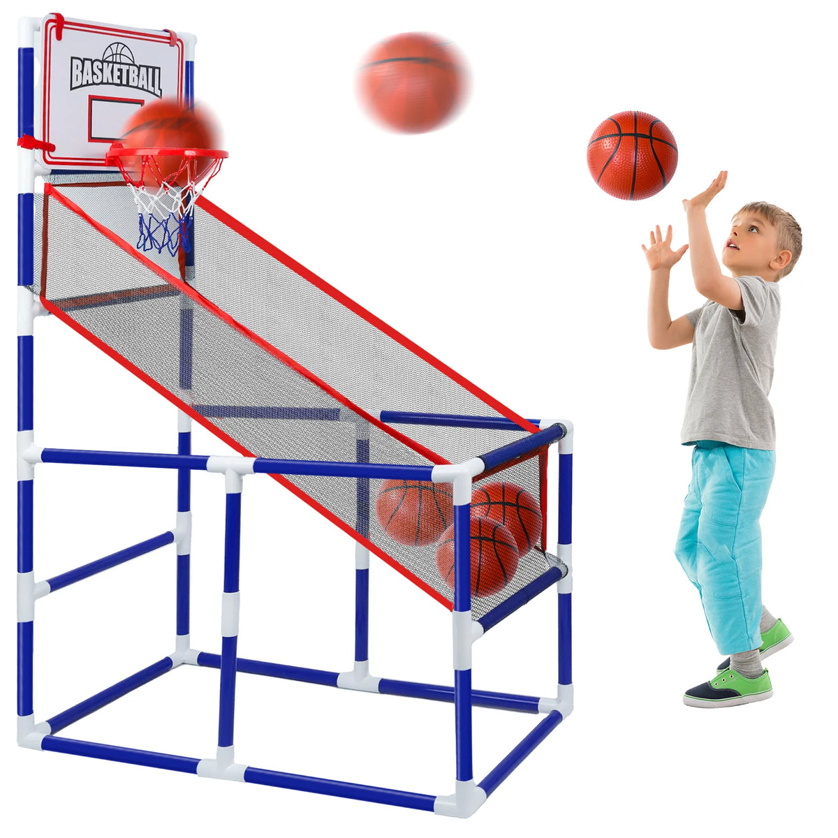 LLParty Kids Basketball Hoop Set With Ball And Air Pump
