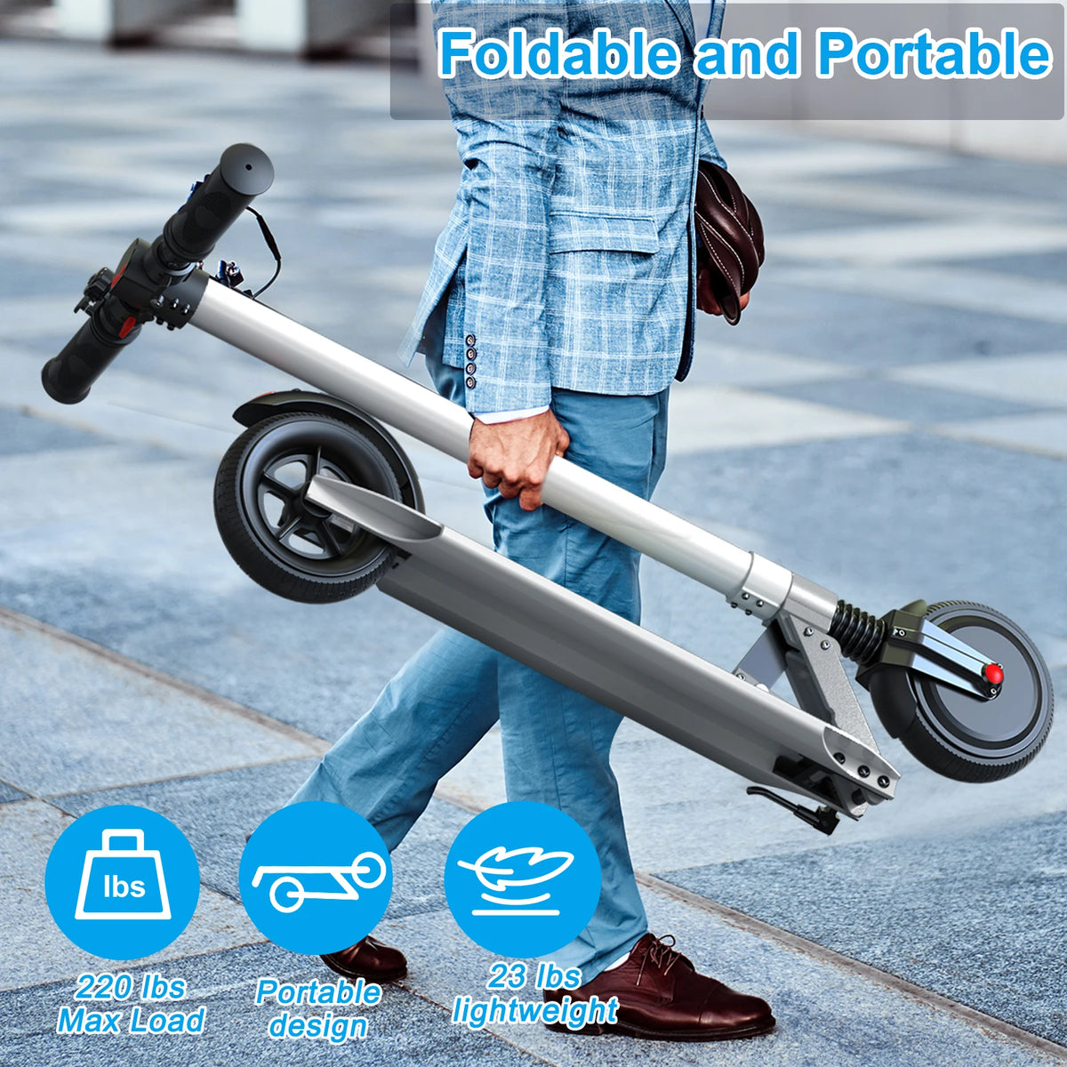 Caroma Folding Electric Scooter With Cruise Control And Shock Absorption