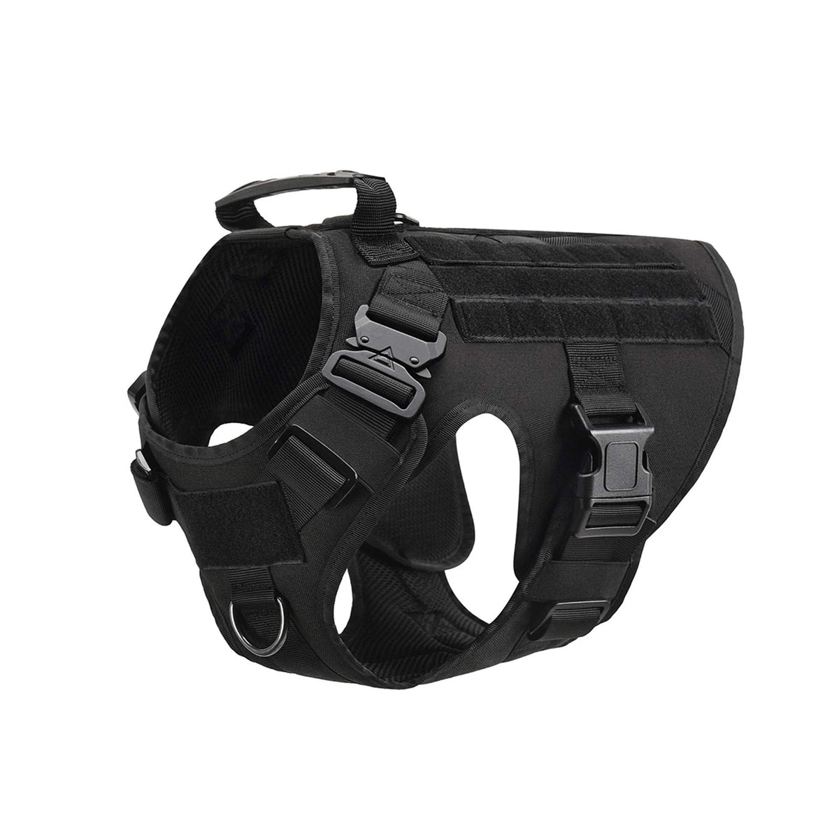 Tactical Nylon Dog Harness With Quick Release Molle Pouches For Training