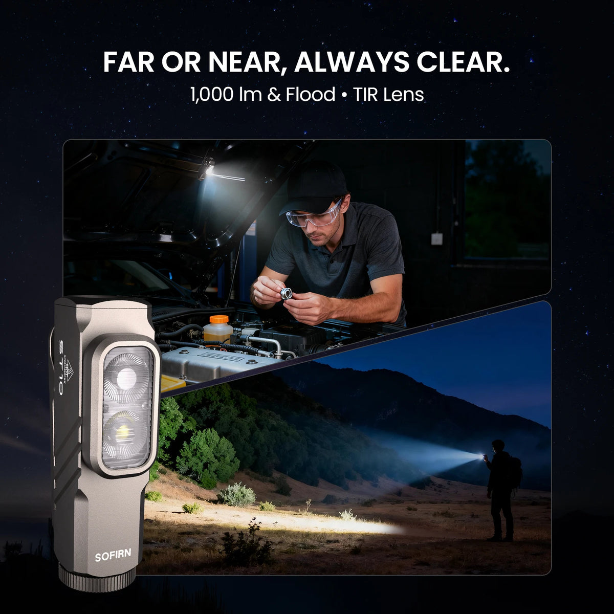Sofirn ST10 Rechargeable LED Flashlight With Magnetic Tail