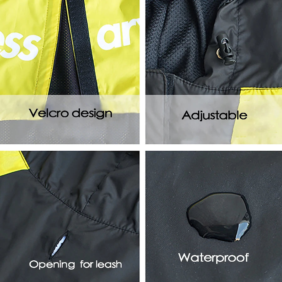 Waterproof Reflective Hooded Dog Raincoat Outdoor Protective Jacket