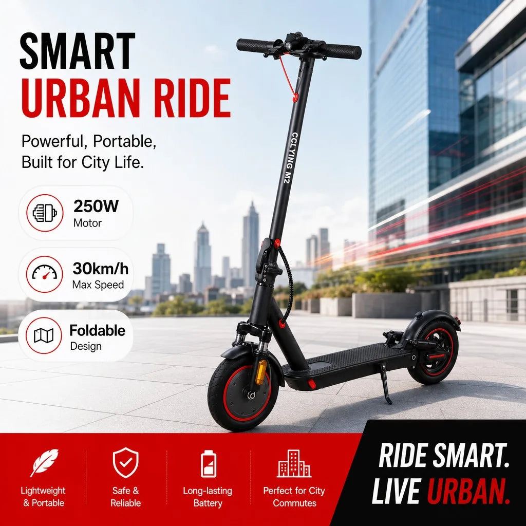 Portable Foldable Electric Scooter For Adults Shock Absorbing Suspension Wheels