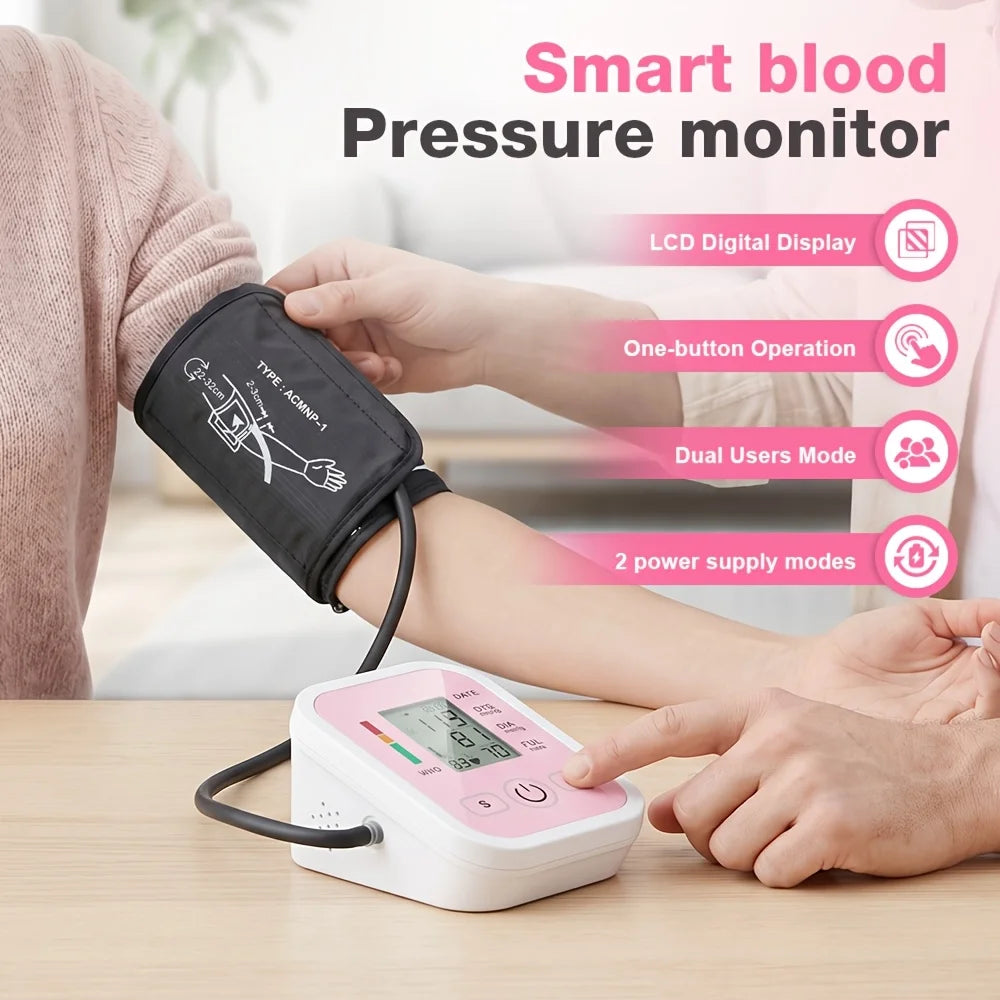 Automatic Upper Arm Blood Pressure Monitor With Heart Rate Memory