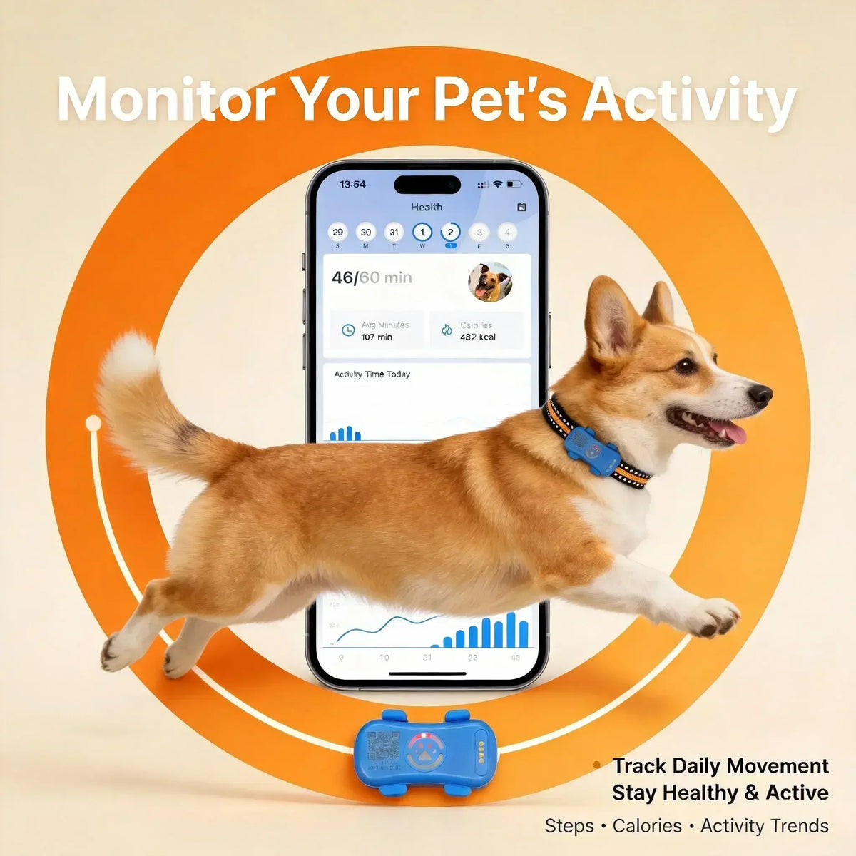 WANWAYTECH 4G GPS Pet Tracker With Live Tracking IP67 Waterproof