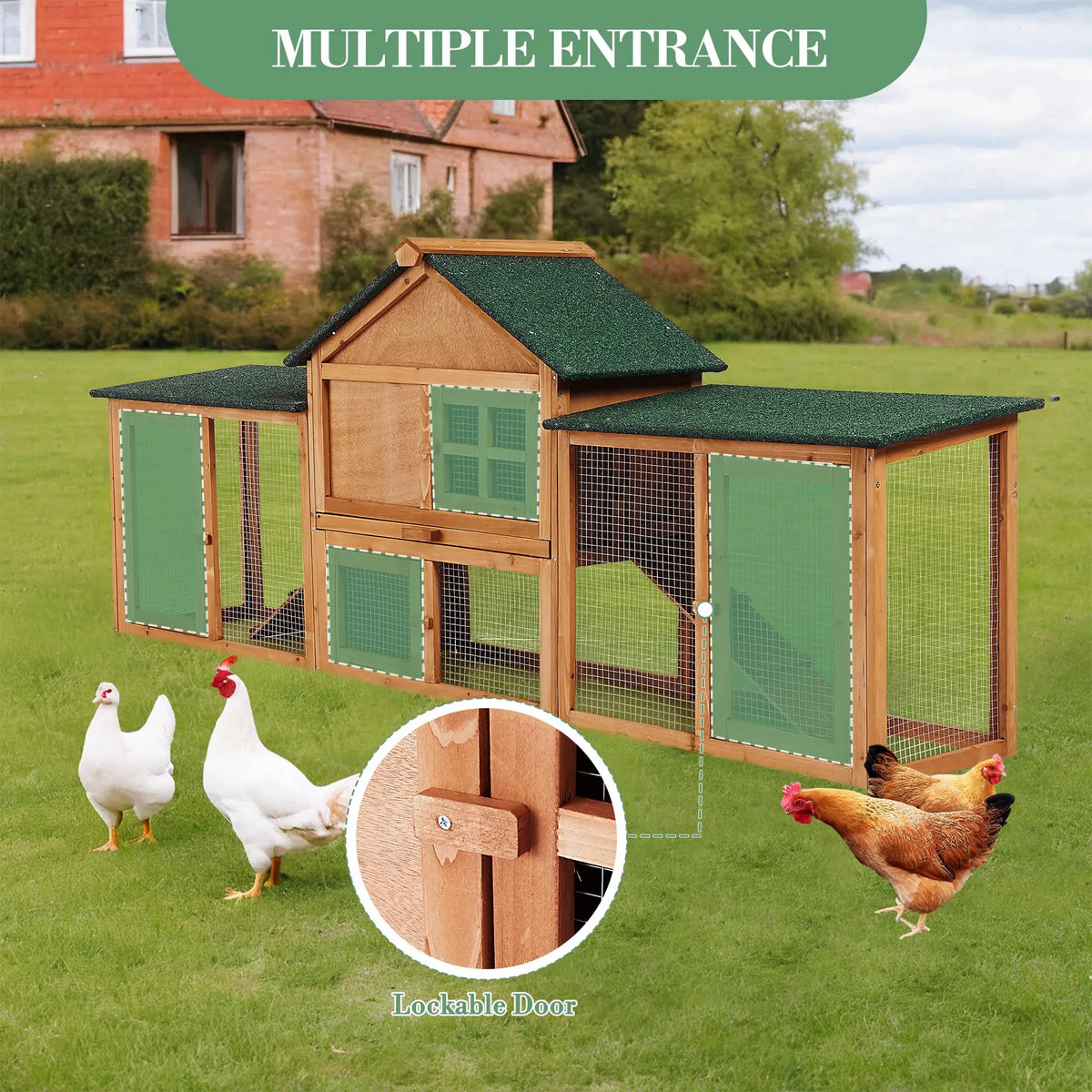 DishyKooker Two Story Wooden Outdoor Rabbit Hutch With Runs