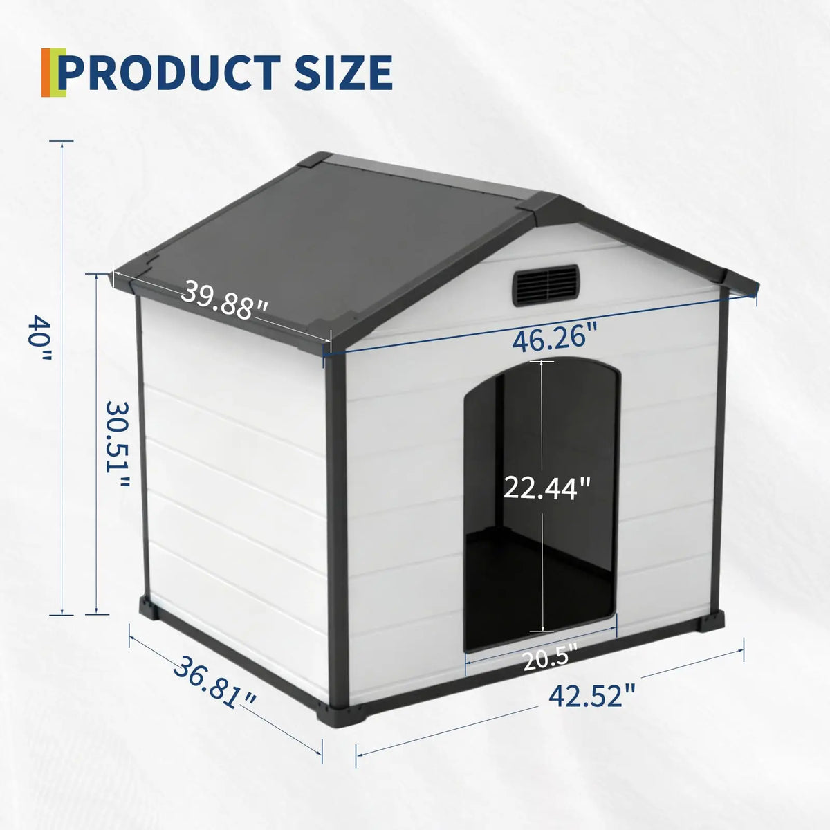 Outdoor Dog House Waterproof Insulated Kennel With Elevated Floor