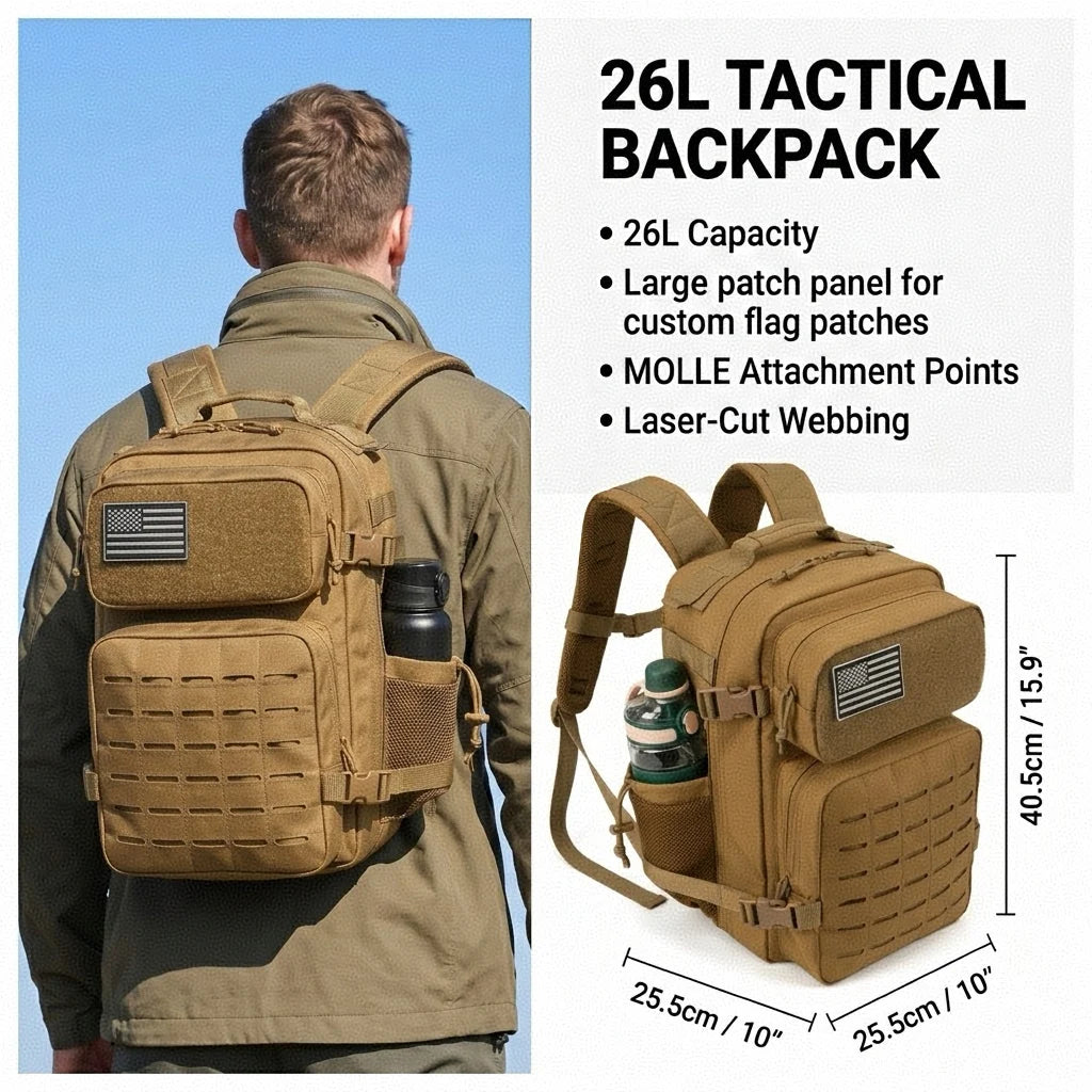 ReFire Gear Tactical Backpack With Molle System And Dual Cup Holder