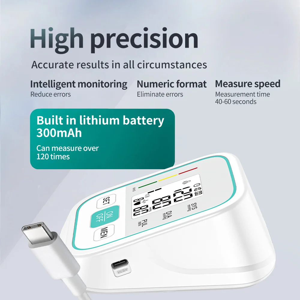 Digital Upper Arm Blood Pressure Monitor With Voice Function