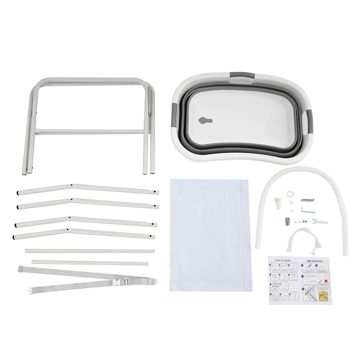 Collapsible Elevated Dog Wash Tub With Integrated Drainage Design