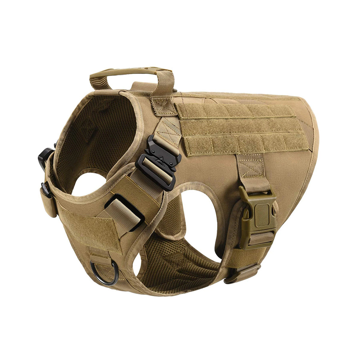 Tactical Nylon Dog Harness With Quick Release Molle Pouches For Training