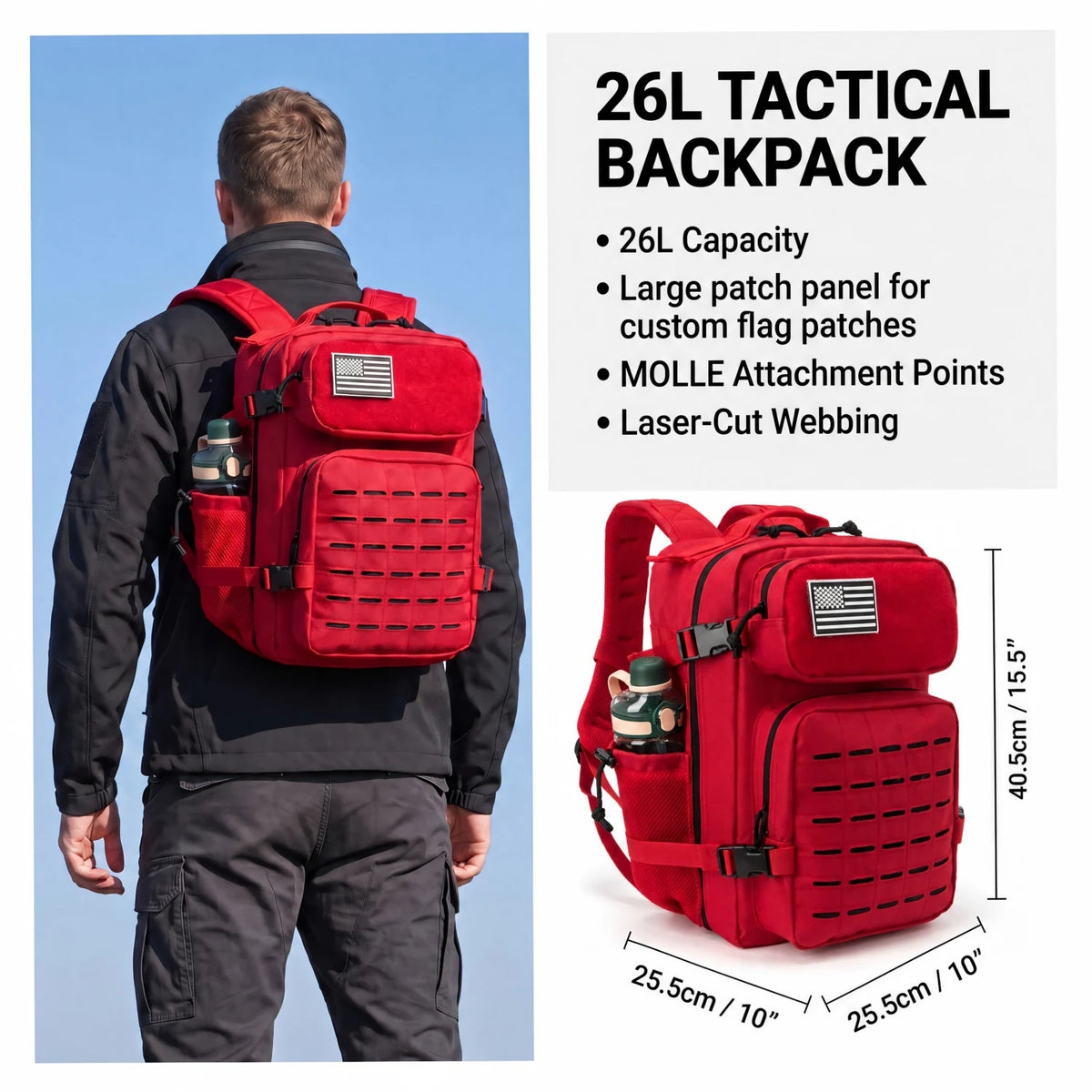 ReFire Gear Tactical Backpack With Molle System And Dual Cup Holder