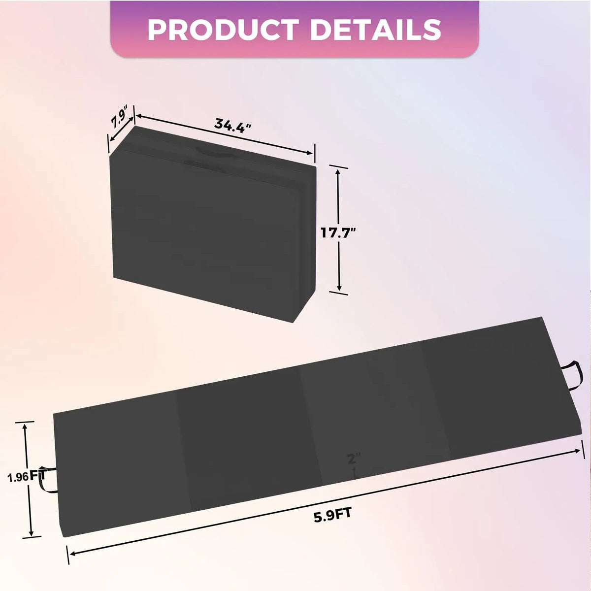 HiMISS Folding Gymnastics Mat for Tumbling Yoga Pilates and Fitness